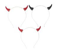 EPIGEIST 3pcs Devil Horns Headband Halloween Party Costume Random Colors Spooky Accessory for Boys and Girls Adults for Trick-treat