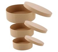 EPIGEIST 3pcs DIY round Paper Boxes Empty Box for Crafts for Snack Cookie Sweet Packaging DIY Crafts