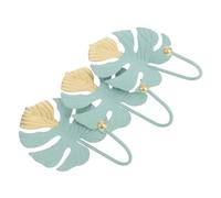 EPIGEIST 3pcs Iron Leaf Wall Hooks Heavy Duty Wall Mounted Hangers Rustic Country Style Coat Hat Bag Holders for Bedroom Bathroom Decor