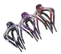 EPIGEIST 3pcs Large Duckbill Hair Clips Hair Claw Barrettes Heart-shaped Three Teeth Rock Pattern Grey Blue Red Purple for Women Suitable for Ponytail and Updo Styling