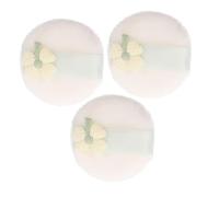 EPIGEIST 3pcs Large Four Leaf Clover Embroidered Fluffy Powder Puff Ultra Soft Washable Loose Powder Applicator Pads for Foundation Reusable Face Compact Makeup Tool