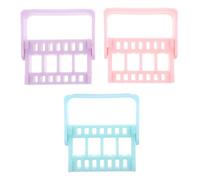 EPIGEIST 3pcs Nail Drill Bit Holders Slot Storage Stand for Manicure Polishing Heads Nail Grinding Head Shelves in Purple Blue and Pink Easy-use Display Base for Salon and Home