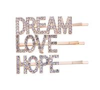 EPIGEIST 3pcs Rhinestone Letter Hair Clips for Ladies Girls Fashion Alphabet Hairpins Sparkling Crystals for Special Occasions