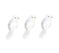 EPIGEIST 3Pcs Simulated White Pigeon Figurines Realistic Bird Models Decorations for Garden Plants Party Christmas Home Display