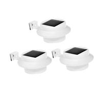 EPIGEIST 3Pcs Solar LED Gutter Lights Outdoor Fence Lamps with White Light High-Efficiency Solar Panel Long Battery Life for Garden Patio Deck Wall Installation