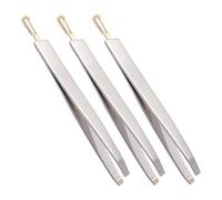EPIGEIST 3Pcs Stainless Steel Brow Clips Dual-Head Eyebrow Shaping Tweezers for Eyelash Acne Cleaning Portable Facial Hair Removal Tools for Precise Grooming and Makeup