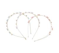 EPIGEIST 3Pcs Thin Rhinestone Headbands Double Row Sparkling Floral Hair Jewellery for Women Lightweight Stylish Hair Hoops for Weddings Parties and Daily Wear