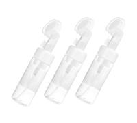 EPIGEIST 3pcs Transparent Foaming Hand Soap Bottles with Soft Brush Head for Travel Face Wash and Cleanser Portable Refillable Mousse Dispenser with Easy-press Design
