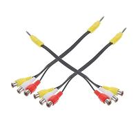 EPIGEIST 3Pcs Triple Female Video Adapter Cord with Extended Head Copper Wire PVC Construction for Satellite Receiver Tv Tuner Audio Connection
