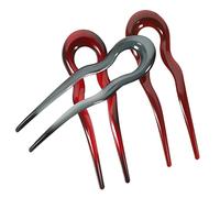 EPIGEIST 3pcs U-shaped Vintage Hair Pins Set for Thick Hair Large Decorative French in Burgundy Grey Blue Retro for Women’s Bun