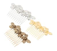 EPIGEIST 3pcs Vintage Butterflies Hair Comb Set Metal Side Clips Wedding Headpiece Accessories for Bride in Gold, Silver, and Antique Bronze
