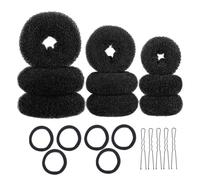 EPIGEIST 3sets Hair Bun Maker DIY Styling Tool U-shaped Hairpins and Elastic Bands for Ponytail Holder Hair Styling Kit