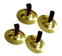 EPIGEIST 4 Pcs Copper Finger Cymbals for Boys and Girls Belly Dancing Music Instrument Fine Workmanship Easy to Carry Golden Black Dancing Props for Entertainment Places