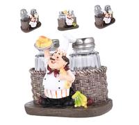 EPIGEIST 4 Sets Resin Chef Statue Seasoning Jars with Lids Spice Containers for Salt Pepper Sugar Storage Easy Clean Kitchen Decor for Modern and Traditional Themes