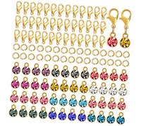 EPIGEIST 48 Pcs Alloy Jewelry Charms with Colorful Gemstones Pendants for DIY Bracelet Necklace Crafting Unique Multi Shape Pendants for Gift Making
