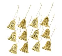 EPIGEIST 48pcs Christmas Tree Bells Ornaments with Hanging Strings for DIY Crafts Holiday Party Favors Home and Pet Decorations Rustic Gold Jingle Bells for Seasonal Xmas Decor