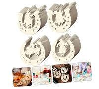 EPIGEIST 48pcs DIY Horseshoe Wooden Cutouts Unfinished Wood Slices for Crafting and Painting Double-Sided Blank Wood Chips for Creative Decor Party and Home Art Projects