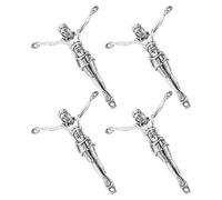 EPIGEIST 4pcs 5.4cm Antique Silver Alloy Crucifix Components for DIY Catholic Jewelry Making, Solid Men’s Cross Charms for Religious Crafting and Faith Decor Accessories