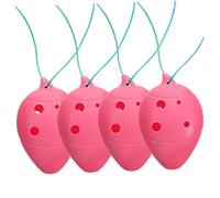 EPIGEIST 4pcs 6-hole Pink Mini Ocarina Set for Boys and Girls Beginners - Plastic Wind Instrument Music Toy Suitable for Children’s Early Music Learning
