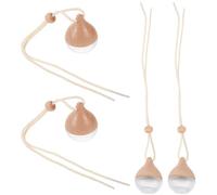 EPIGEIST 4pcs 8ml Car Perfume Pendant Diffuser Set, Beech Wood Hanging Essential Oil Bottles with Frosted Glass Drop Caps, Car Air Freshener Decoration for Rear View Mirror