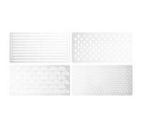EPIGEIST 4pcs Acrylic Quilting Template Set Sashiko Embroidery Stencils with Line Patterns for Hand Quilting and Sewing DIY Craft 8x4 Inches Suitable for Projects