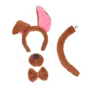 EPIGEIST 4pcs Animal Ears Headband with Bow Tie Nose Tail Shapeable Wire Dog Ear Hair Hoop for Puppy Cosplay Costume Accessory for Halloween Themed Parties Roleplaying and Dress Up