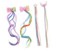 EPIGEIST 4pcs Colored Hair Extensions Clips for Lightweight Star Unicorn Hair Safe Non Damaging Accessories for Thinning Easy Care and Fashionable Decoration