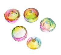EPIGEIST 4pcs Decorative Glass Nail Cups with Lids, Acrylic Nail Dappen Dish Set for Manicure Acrylic Liquid, Powder Mixing Bowls in Unique Shapes, Durable and Safe Nail Art Accessories