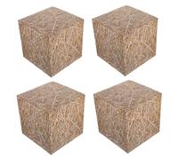 EPIGEIST 4pcs Decorative Paper Hay Bales Boxes for Autumn Home Decor Rustic Farmhouse Western Party Supplies Compact Fake Straw Haystack Ornaments for Fall Harvest Festival Cowboy Wedding