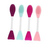 EPIGEIST 4pcs Dual-head Silicone Facial Mask Applicators Set, Mud Mask Mixing Brushes Flat Colored Heads for DIY Skincare and Facial Pore Cleaning Tools Random Color
