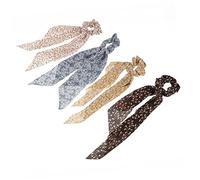 EPIGEIST 4pcs Elastic Hair Ties for Women Breathable Material Hair Bands Floral Design Versatile for All Styles Random Colors