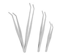 EPIGEIST 4pcs Garden Tweezers Stainless Steel Curved and Straight Planting Tools for Precise Gardening Terrarium and Nature Exploration with Construction