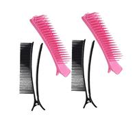 EPIGEIST 4Pcs Hair Sectioning Clips for Styling and Makeup Professional Salon Hair Styling Tools Lightweight and Portable Hairdressing Clips for Coloring Cutting Black and Pink