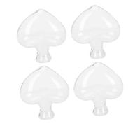 EPIGEIST 4Pcs Heart Shaped Hydroponic Vases High Borosilicate Glass Plant Containers for Indoor Gardening Office and Home Decoration