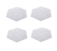 EPIGEIST 4pcs Hexagon Acoustic Panels Soundproofing Pads Felt Wall Tiles Sound Insulation Mats for Studio Recording and Ktv Silver Grey