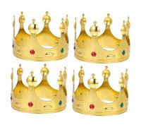 EPIGEIST 4pcs Kings Crowns for Men Lightweight Gold Costume Accessories for Birthday Party Prom Pageant Elegant and Comfortable Wear