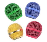 EPIGEIST 4pcs Microphone Metal Grille Replacement Set, Colored Mesh Mic Grill Covers in Gold, Rose Red, Green, Sky, Wireless Mic Accessories Compatible Microphones