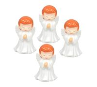 EPIGEIST 4pcs Mini Guardian Angel Figurines Weather Resistant Plastic Sculptures for Home Office Desk Garden Decor Elegant Cherub Statues for Christmas Holiday Parties and Outdoor Wedding