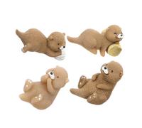 EPIGEIST 4pcs Miniature Otter Figurines Resin Animal Decorations for DIY Fairy Garden Micro Landscape Terrariums Potted Plant Accessories Student gift for for for for for for Ornaments