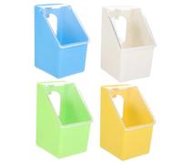 EPIGEIST 4pcs Multifunctional Pigeon Feeders Hanging Feeding Basins with Lids for Cage Use, Large Capacity Plastic Containers 5.5x3.5x3.1 Inch for Small Birds