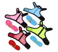 EPIGEIST 4Pcs Rabbit Hamster Vest Harness with Leash for Outdoor Walking Breathable Mesh Summer Cooling Pet Harness for Small Pets Like Guinea Pig Ferret and Bunny