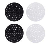 EPIGEIST 4pcs Reusable Non-Stick Air Fryer Liner and Steamer Mats Set, 22.9cm Round Heat Resistant Baking Pads for Air Fryer and Steamer, Kitchen Accessories for Healthy Cooking