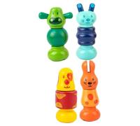 EPIGEIST 4Pcs Screw for Ages Cognitive Building Blocks for Motor Skills Development Color Recognition and Logical Thinking Training Safe Natural Material Supply