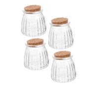 EPIGEIST 4pcs Small Glass Bottles with Cork Stoppers Transparent Wishing Drift Bottles for DIY Landscape Message Storage Essential Oils and Decorative Use