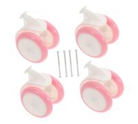 EPIGEIST 4pcs Toddler Wheel Replacement Set for Baby Walker, Pink Screw-Type Push Wheel Kit, Universal Plastic Rubber Casters Accessories for Girl Toddlers’ Learning Walker