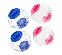EPIGEIST 4PCS Transparent Hamster Running Balls with Silent No-squeak Design Anti-escape Small Animal Wheels for Gerbils Guinea Pigs Mice Indoor Outdoor Pet Activity Cage Accessories