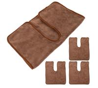 EPIGEIST 4pcs U-shaped Coral Fleece Face Towels for Estheticians Hygienic Protection and Super Absorbent Features, Quick Drying Coffee- Towels for Salon and Bathroom Use