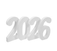 EPIGEIST 4pcs White Wooden Numbers Set Sturdy Wood Number Signs for Home Office Shelf Decor Standing Table Ornaments for Graduation Wedding Photo Props DIY Craft Projects