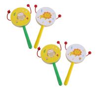 EPIGEIST 4pcs Wooden Monkey Drum Set Handheld Rattle Percussion Instruments for Boy Girl Safe Wood Material Gentle Sound Stimulation Early Education Family Gatherings Preschool Activities