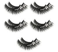 EPIGEIST 5 Pairs Dramatic Long False Eyelashes with Rhinestone Diamonds for Latin Dance Stage Performance, Shiny Cosmetic Lashes for Women, Realistic Volume Artificial Eyelash Set